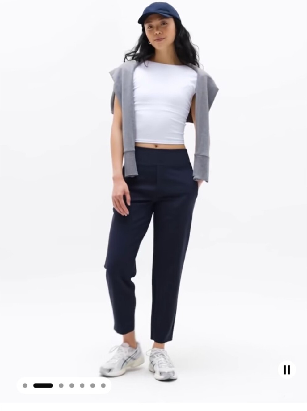 Athleta Navy Cropped Pull-On Stretch Pants - Endless High Rise Pant